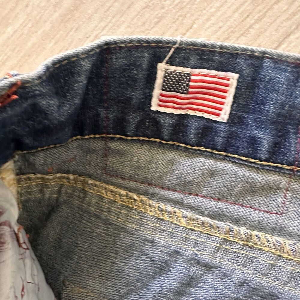True Religion Men’s Bleached Ricky Jeans Size 42 x 30 Mens USA Made - Picture 13 of 15